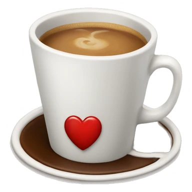Cup of coffee with red heart  sticker