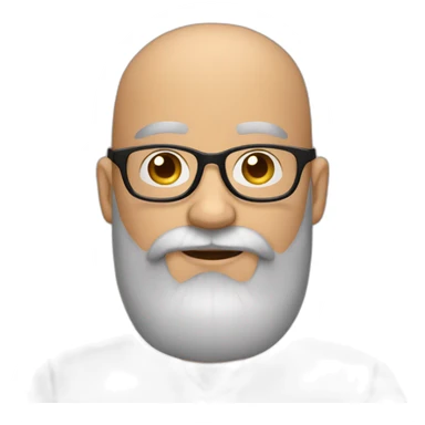A bald man with round glasses and a big black beard. sticker
