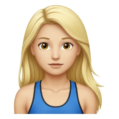 blonde long haired female athlete sticker