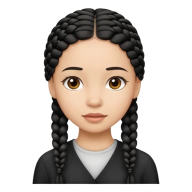 Girl with simple black braid  sticker