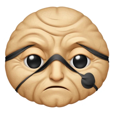 Create Emoji face only 1 eye patch black old person sticker