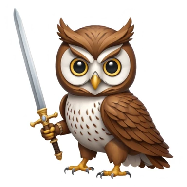 An owl fighting with a sword. sticker