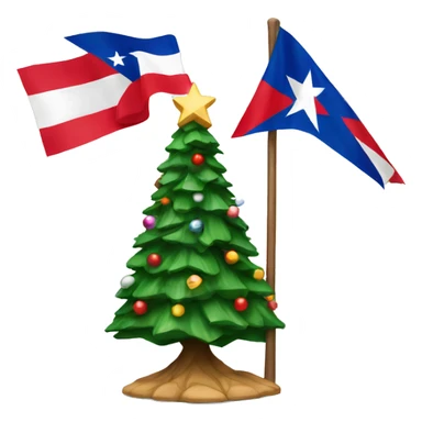 A christmas tree with Puerto Rico flag sticker