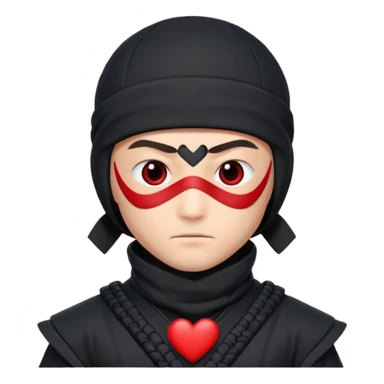 Ninja ojos de corazónes hombre sticker