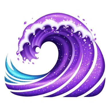 glitter purple cian wave ocean sticker