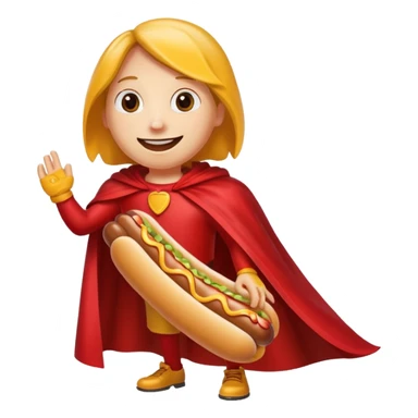 hot dog wearing a red cape sticker