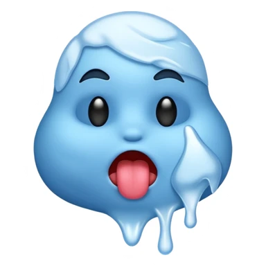 a cold emoji with its toung out sticker