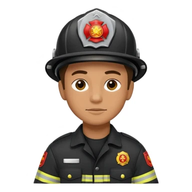 Firefighter with Black uniform sticker