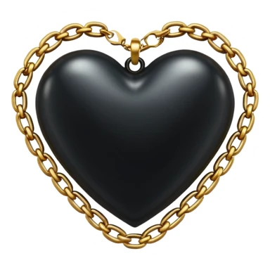 Black heart with golden warp chain  sticker