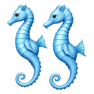 two pale blue seahorses sticker