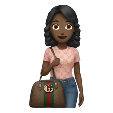 woman with a Gucci bag in her hand  sticker