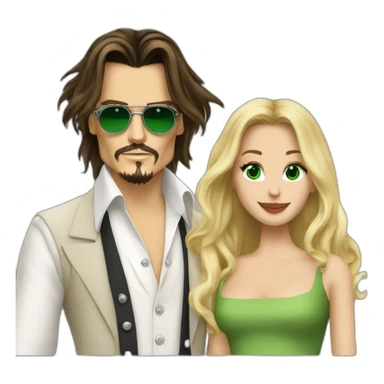 Johnny Depp dance with blond woman with green eyes amd very very very long hair sticker