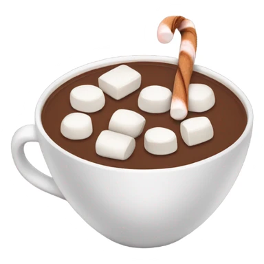 cup of hot chocolate with marshmallows and cinnamon sticker