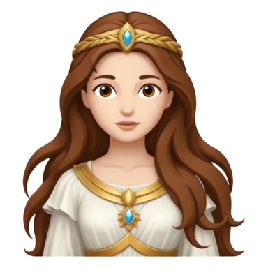 Libertas, Freedom Goddess from Rome Mythology with long brown hair, white outfit sticker