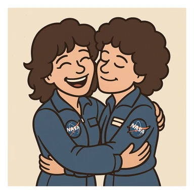 two Sally Ride Prince hug  sticker