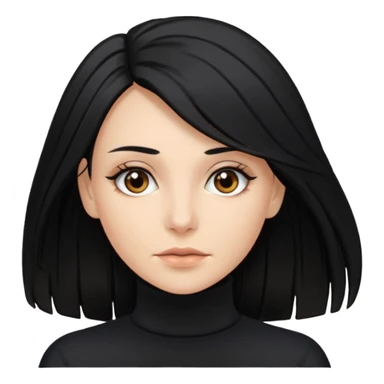 white woman with choppy long black hair and brown eyes sticker