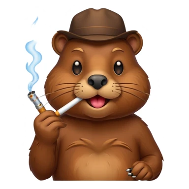 beaver smoking emojis funny sticker