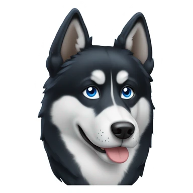 Black husky dog sticker