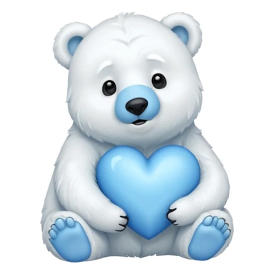 🐻‍❄️🩵  crea uno oso y una osa abrazando el corazón sticker