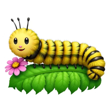 
caterpillar on flower sticker