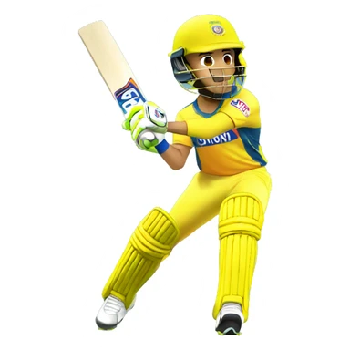 Ms dhoni in yellow jersey  sticker