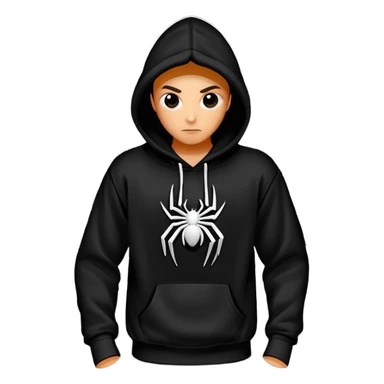 The Black Sp5der Hoodie features a black base with distinctive middle spot where there is a spider web on it, and the whole hoodie is black in the spider web in the middle is black with the no spider in the middle, NO SPIDER just a web sticker