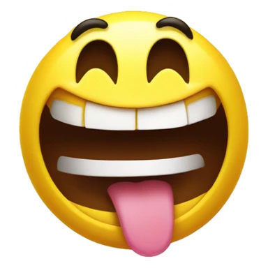 1 yellow smiley with a big closed mouth smile and tongue out the side of the mouth. yummy concept sticker