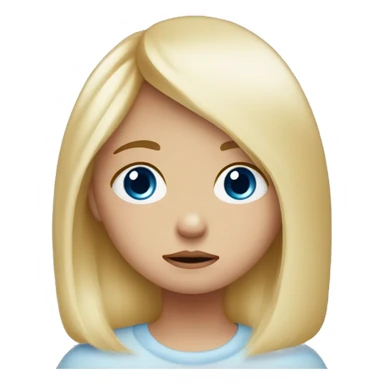 ￼ sad little girl with blonde hair, blue eyes crying sticker