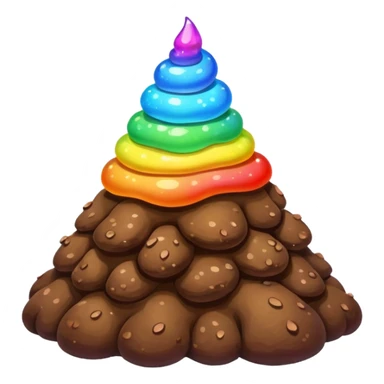 pile of poo with a rainbow aura, bright and whimsical sticker