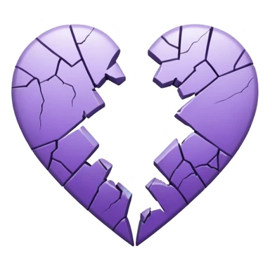 coração quebrado metade branco metade roxo sticker