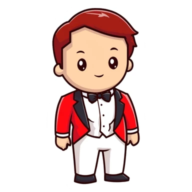 red and white formal tuxedo suit sticker