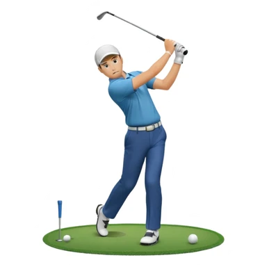 Animation of a golfer hitting a ball sticker