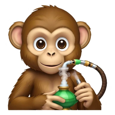 a monkey with a hookah in her hands sticker