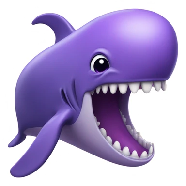 purple whale front with open mouth sticker