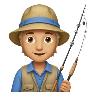 happy fisherman sticker