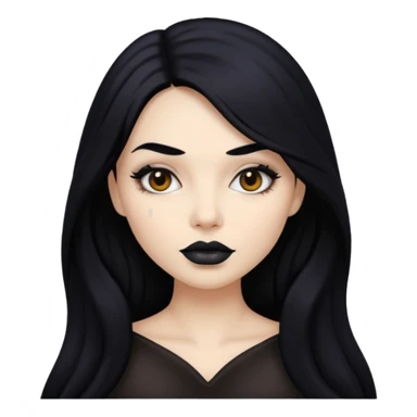 woman with black colored lips sticker