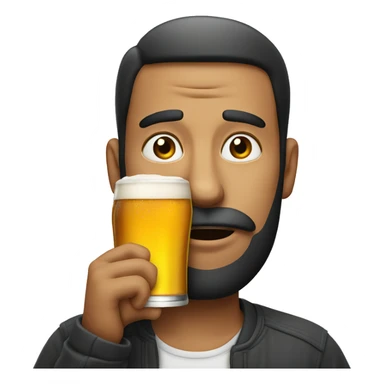 Man shushing someone while holding a beer sticker