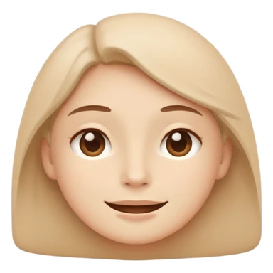 minimal flat emoji of a calm face,
soft closed-mouth smile,
relaxed eyes,
gentle and balanced emotion,
pastel beige and warm tones,
modern wellness app style,
no cartoon exaggeration,
transparent background,
vector style
 sticker