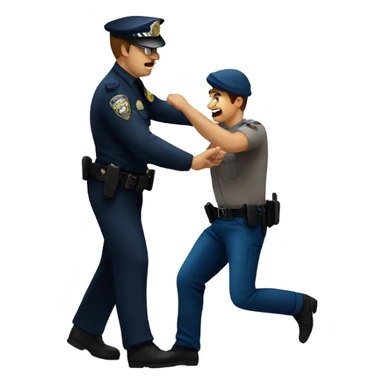 Police officer arresting man sticker