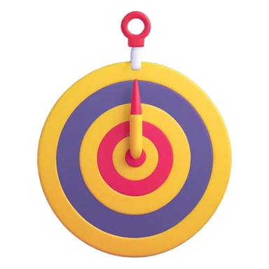 monthly calendar page with 3D target emoji bullseye overlay clean and simple sticker