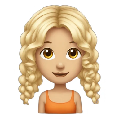 Criança de cabelo loiro enrolado e branca sorrindo sticker