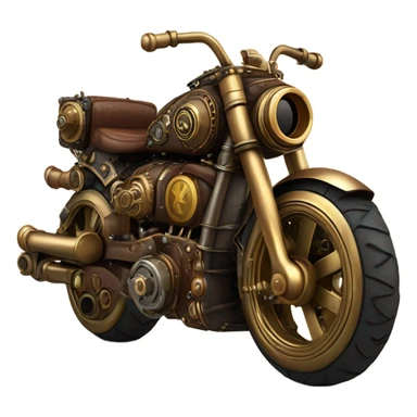 steampunk motorbike direct back view sticker