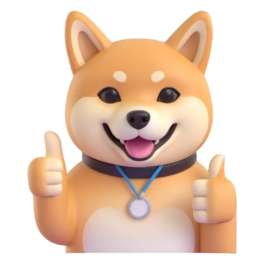 shiba inu showing thumbs up sticker