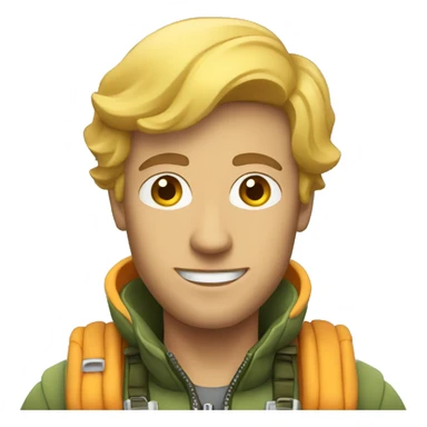 a man with a parachute sticker