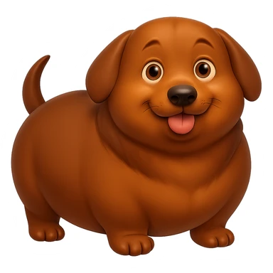 Make the dachshund dog even chubbier, keeping the same style as the original image. Remove the background. sticker