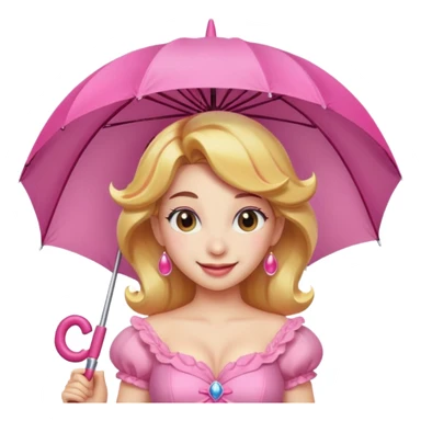 princess peach with a pink umbrella  sticker