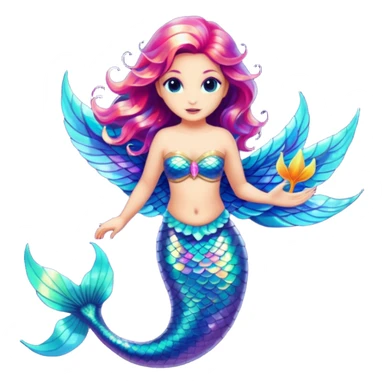 mermaid bird sticker