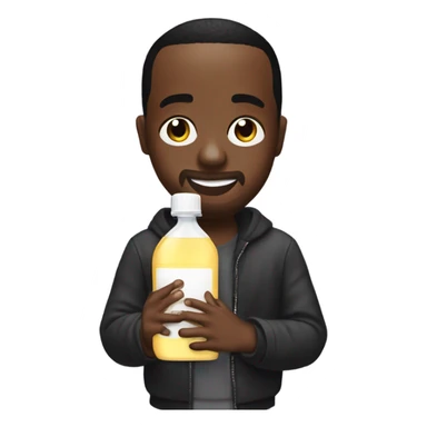 P diddy holding a bottle of baby oil  sticker