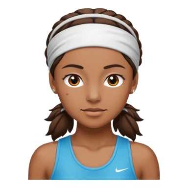 brown female athelete with headband sticker