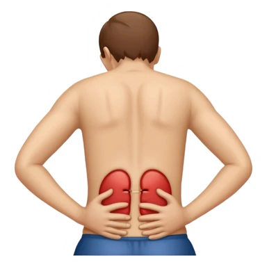 mao nas costas sentindo dor os rins sticker